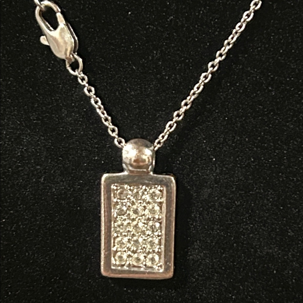 Dior Vintage Reversible Trotter Monogram/Rhinestone Pendant Necklace